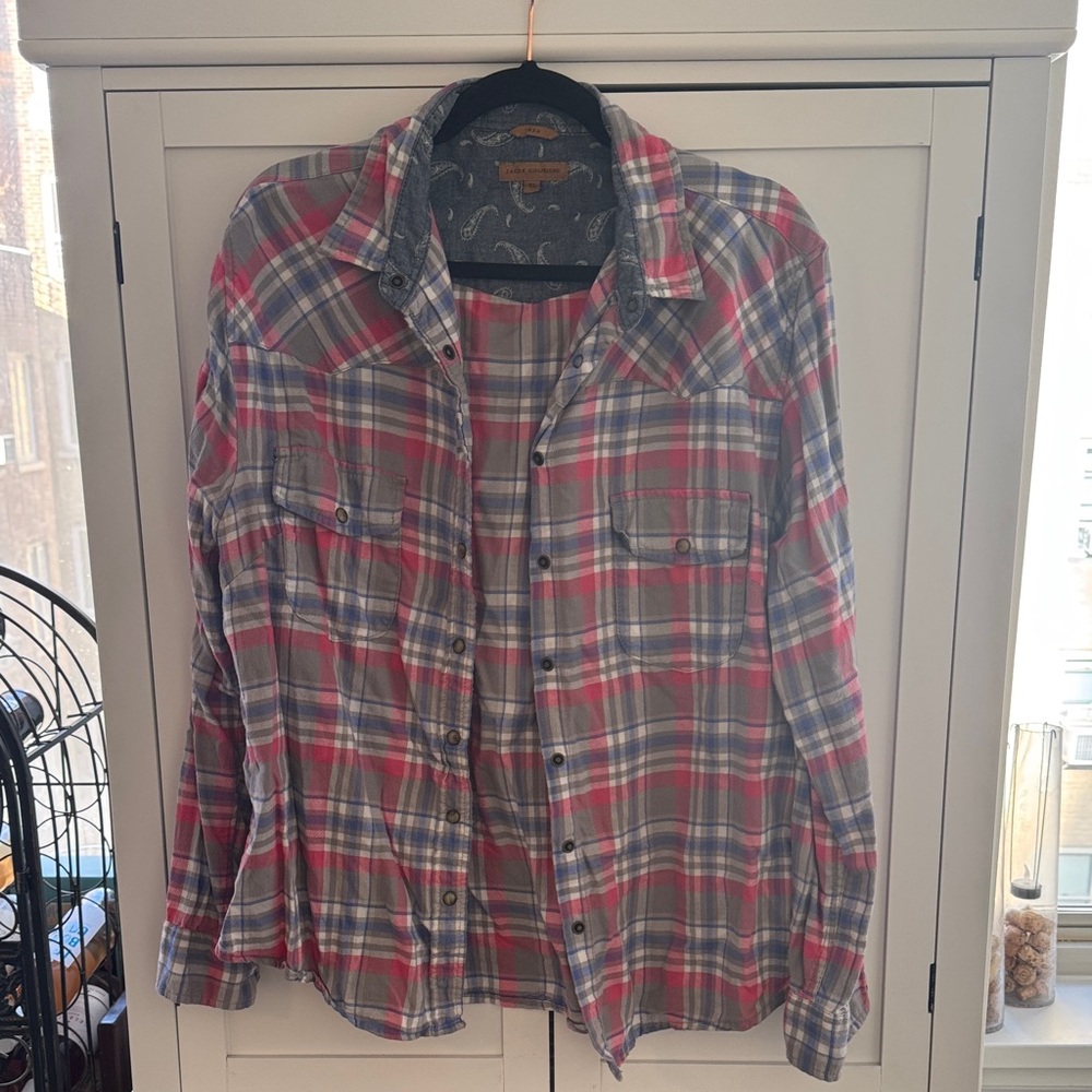 Plaid Button-Up Shirt